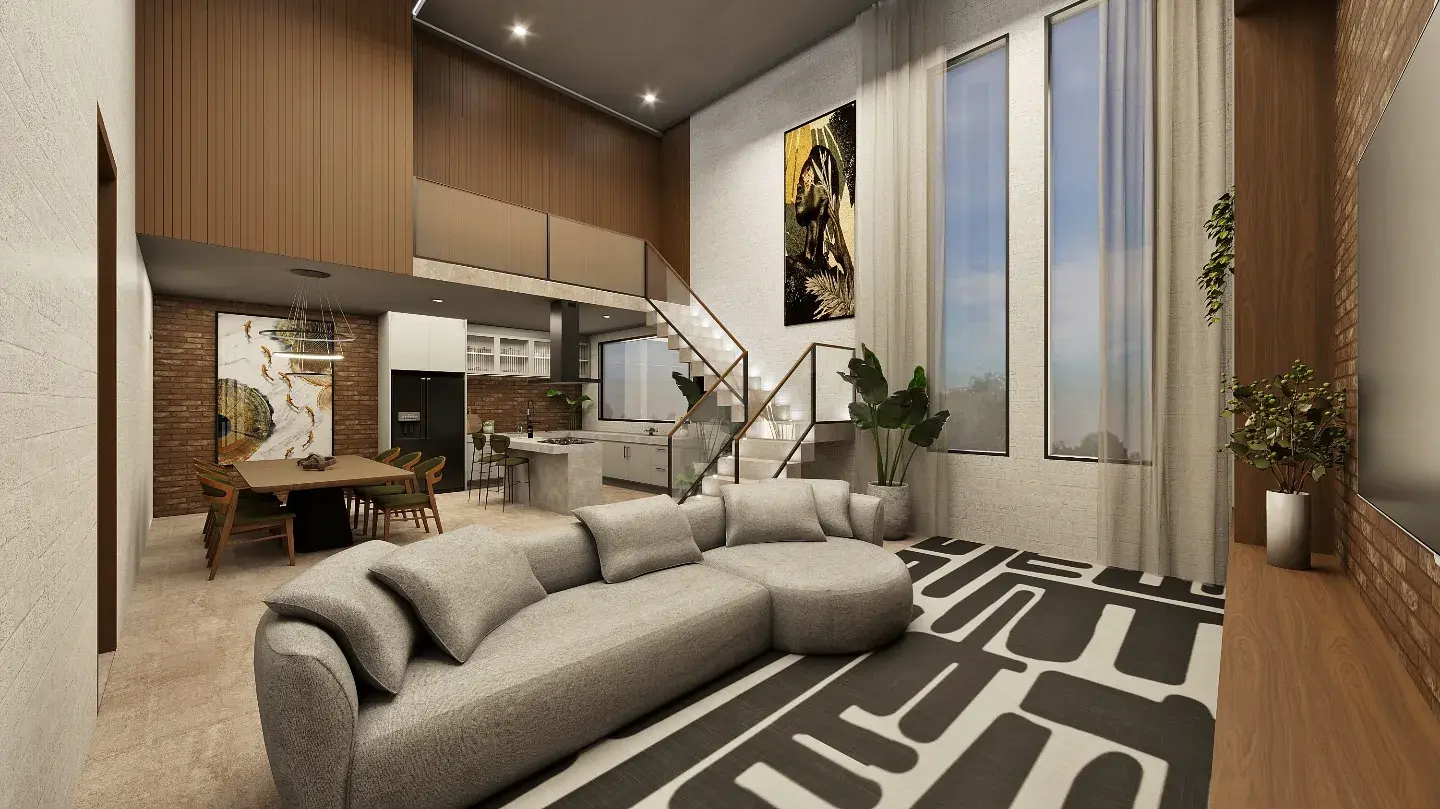 Sala com identidade brasileira — Residencial